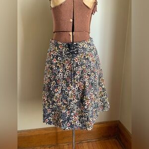 Edme & esyllte skirt, floral velvet like skirt Anthropologie fall dark academia